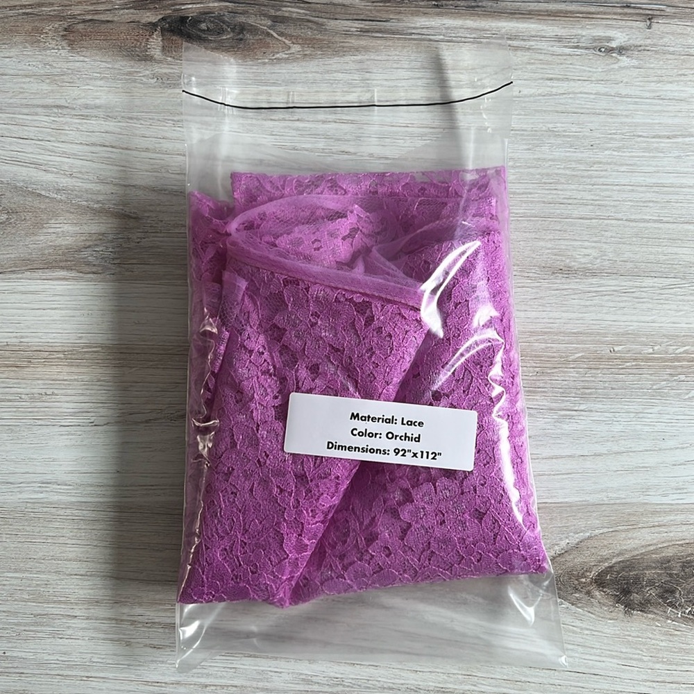 Fabric by the Yard Remnant Orchid Purple Rachelle Lace